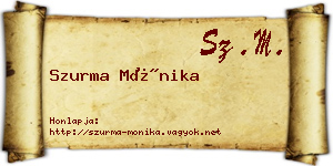 Szurma Mónika névjegykártya
